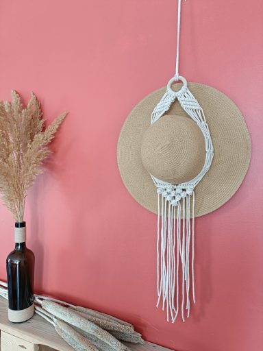 porte chapeau macramé